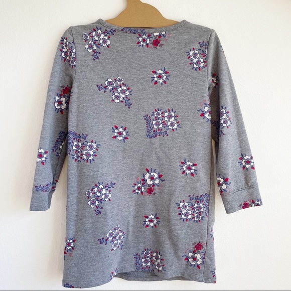 Old Navy Kids Floral Sweatshirt Dress Pockets Size 4 - Picture 3 of 7